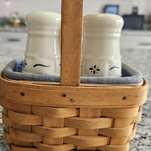 Longaberger Basket with Ceramic Shakers
